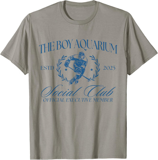 The Boy Aquarium Social Club Funny Hockey Meme T-Shirt - T-Shirt | Sand