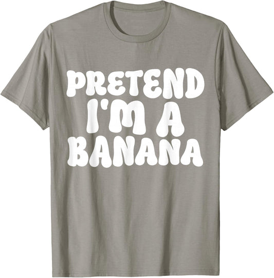 Pretend I'm A Banana Easy Lazy Funny Halloween Kids Mom Dad T-Shirt - T-Shirt | Sand