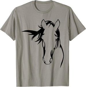 Horse Silhouette Graphic Art Design for Horse Lovers T-Shirt - T-Shirt | Sand