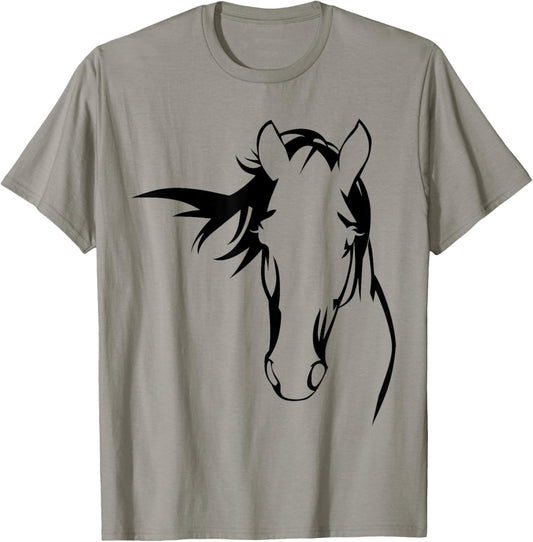 Horse Silhouette Graphic Art Design for Horse Lovers T-Shirt - T-Shirt | Sand