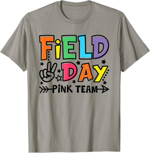 Field Day Pink Team Funny for Teacher Kids Field Day Games T-Shirt - T-Shirt | Sand