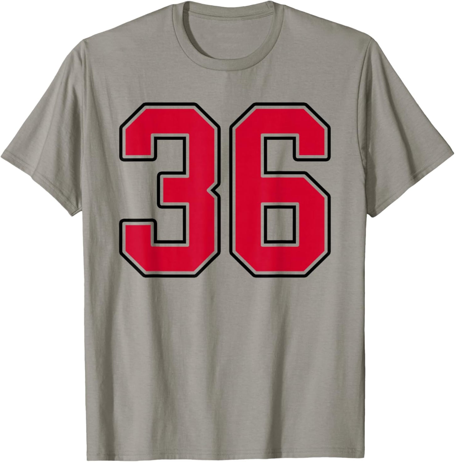 Red and Black Number 36 Jersey Player Uniform #36 T-Shirt - T-Shirt | Sand