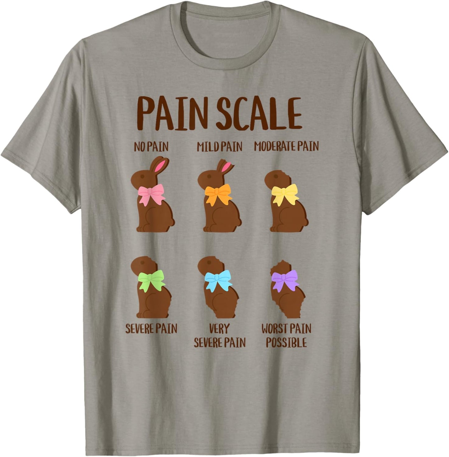 Easter Bunny Pain Scale Chart, Funny Registered Nurse Humor T-Shirt - T-Shirt | Sand