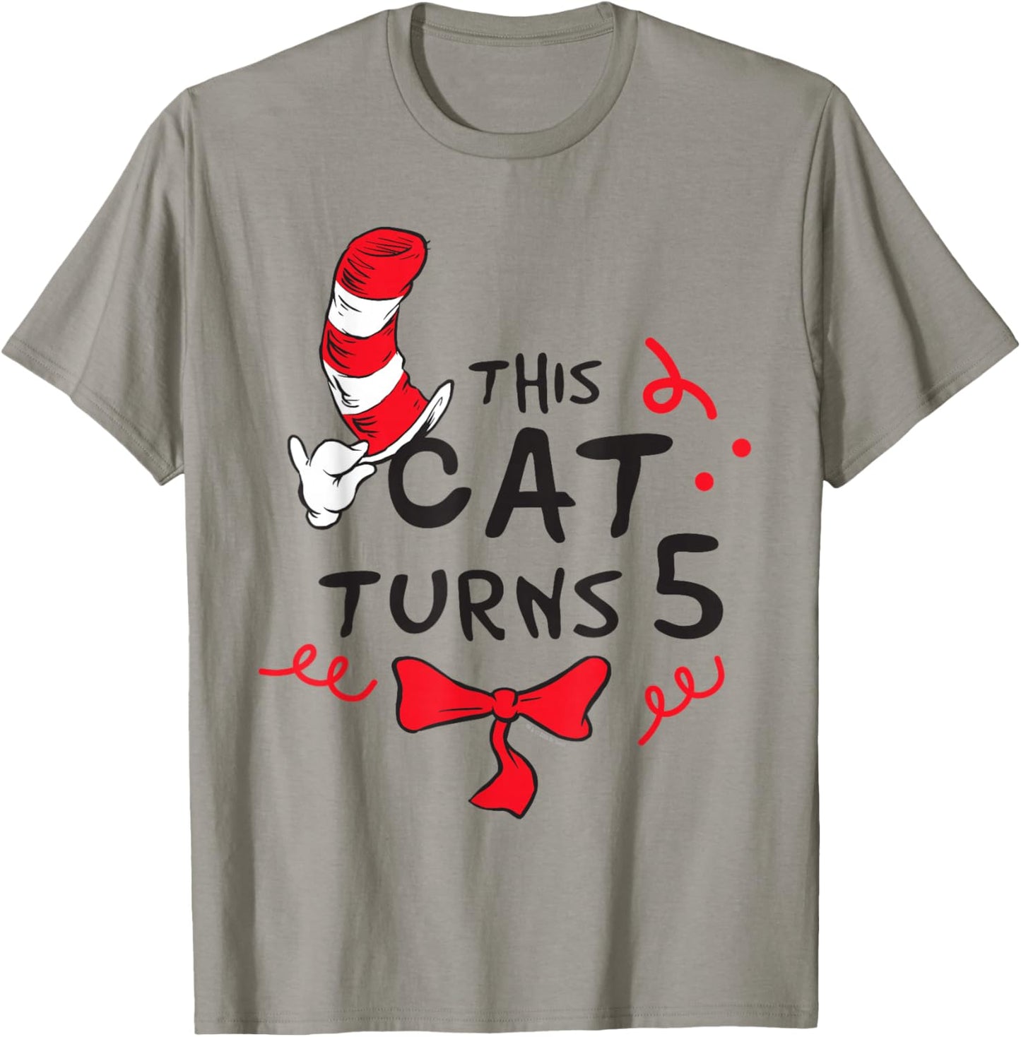 Dr. Seuss Cat in The Hat 5 Birthday Officially Licensed T-Shirt - T-Shirt | Sand