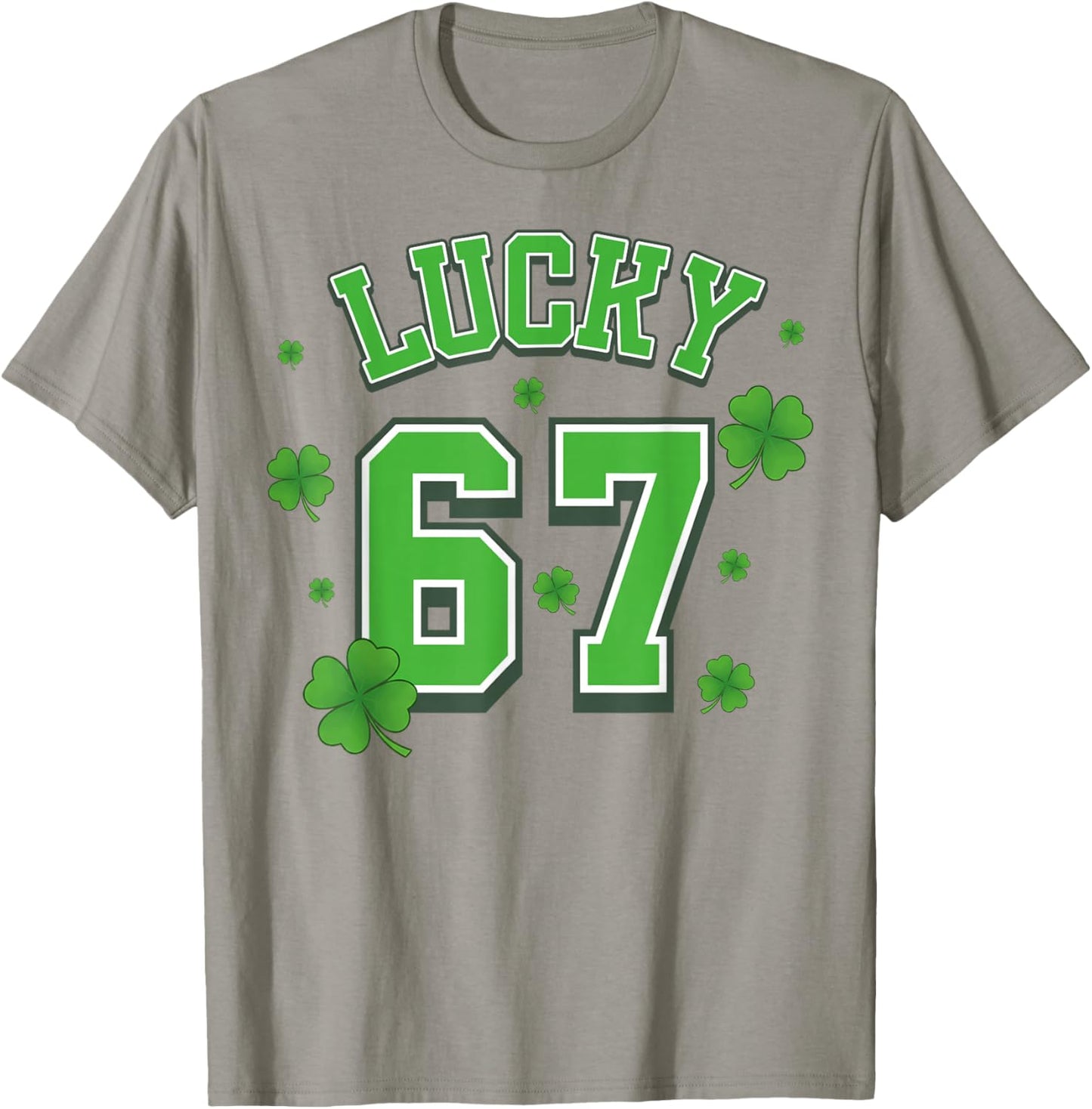 Lucky 67 St. Patrick's Day Irish Six Seven Shamrock Kids T-Shirt - T-Shirt | Sand