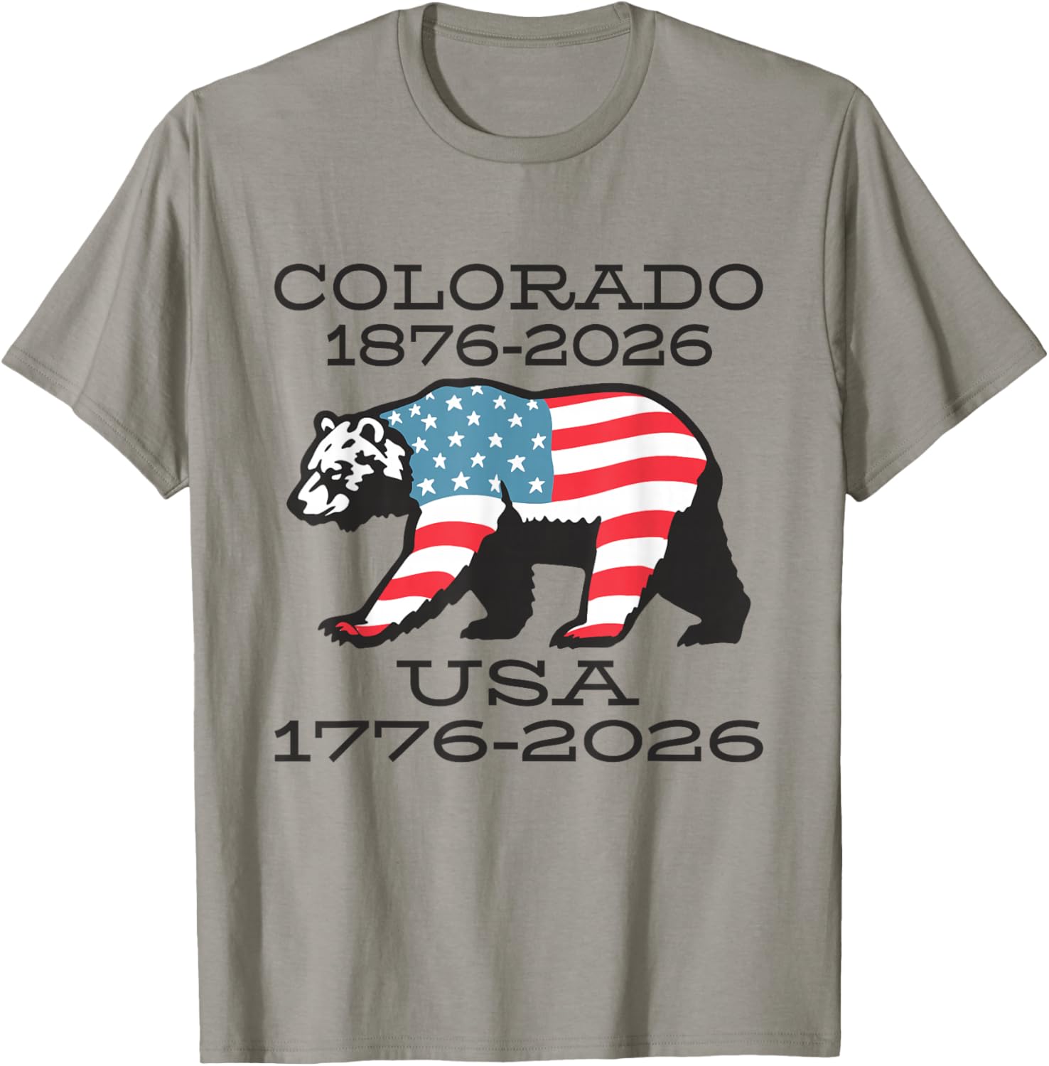 Colorado USA American Flag Bear 150/250 Celebration Artwork T-Shirt - T-Shirt | Sand