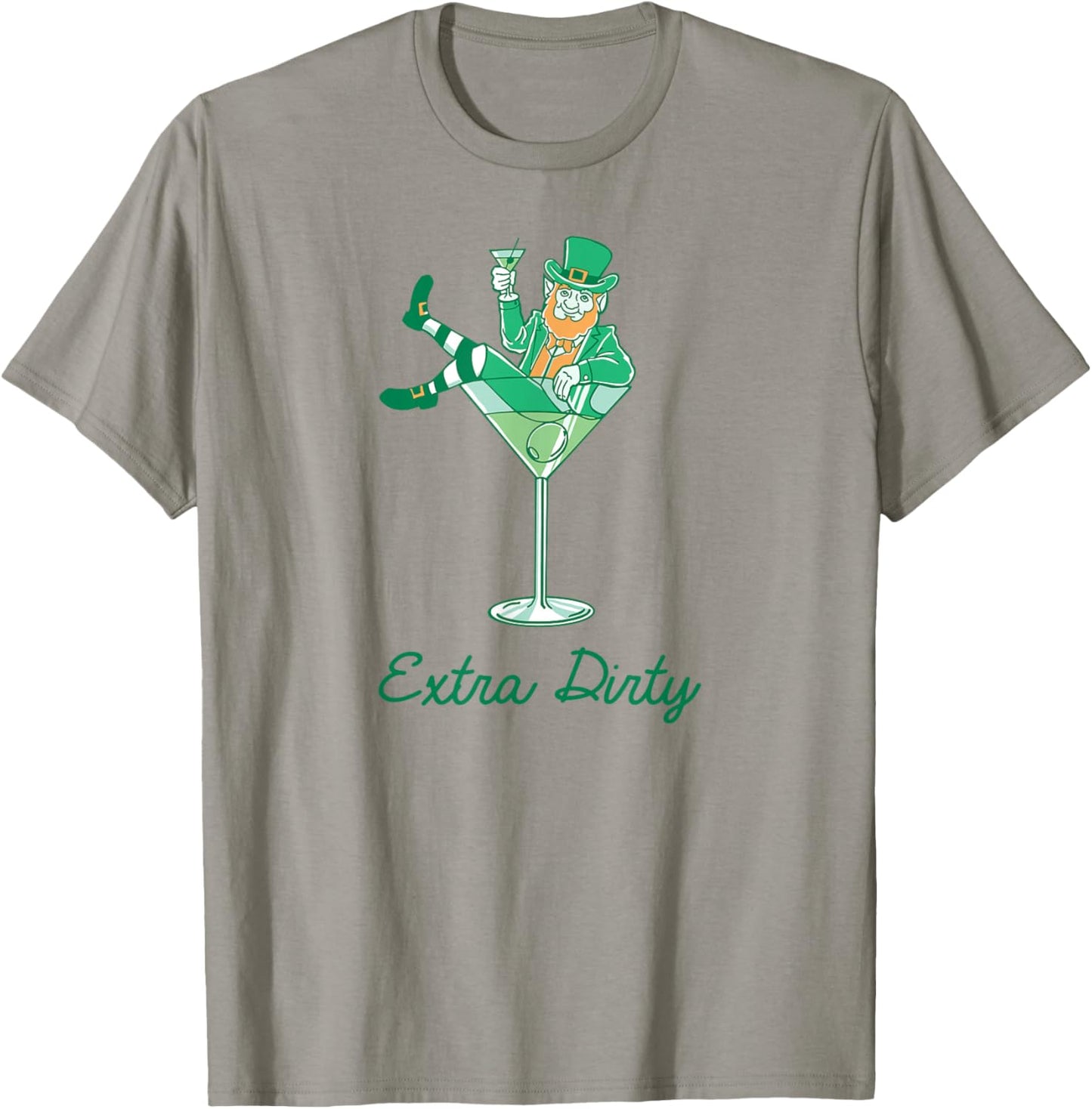 St. Patrick's Day Leprechaun Martini Extra Dirty T-Shirt - T-Shirt | Sand