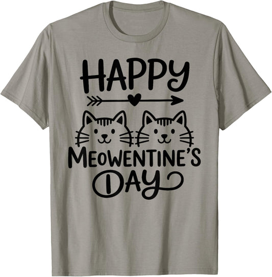Happy Meowentine's Day Valentine T-Shirt - T-Shirt | Sand