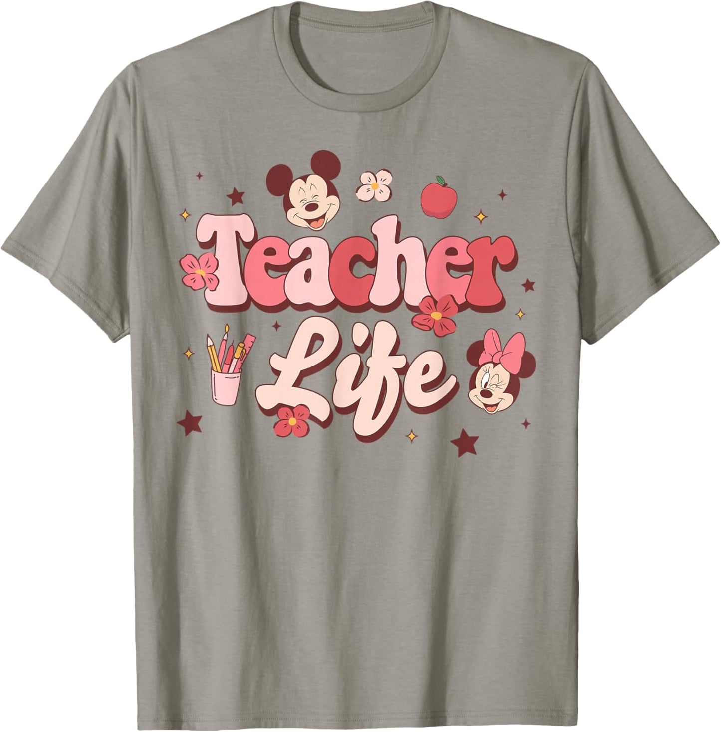 Disney Mickey and Friends Mickey & Minnie Teacher Life T-Shirt - T-Shirt | Sand