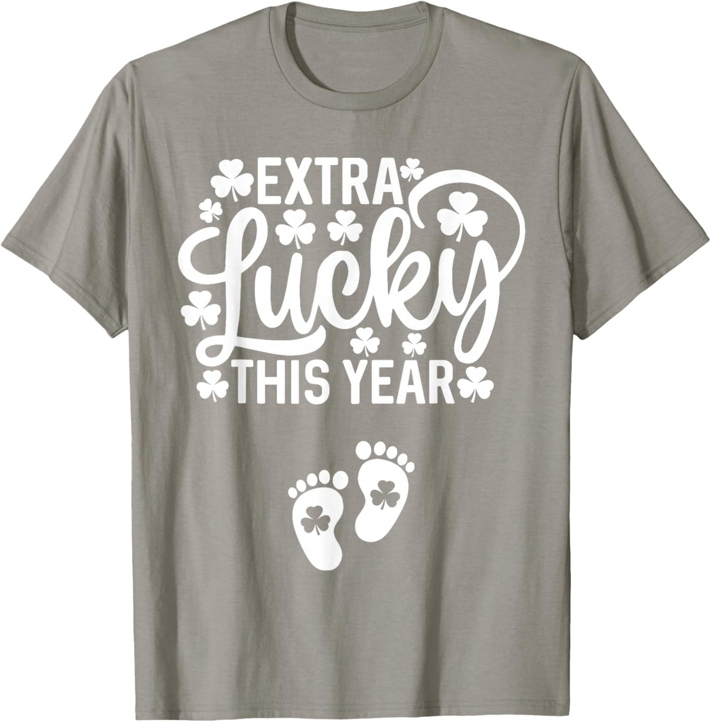 Extra Lucky This Year St Patricks Day Pregnancy Announcement T-Shirt - T-Shirt | Sand