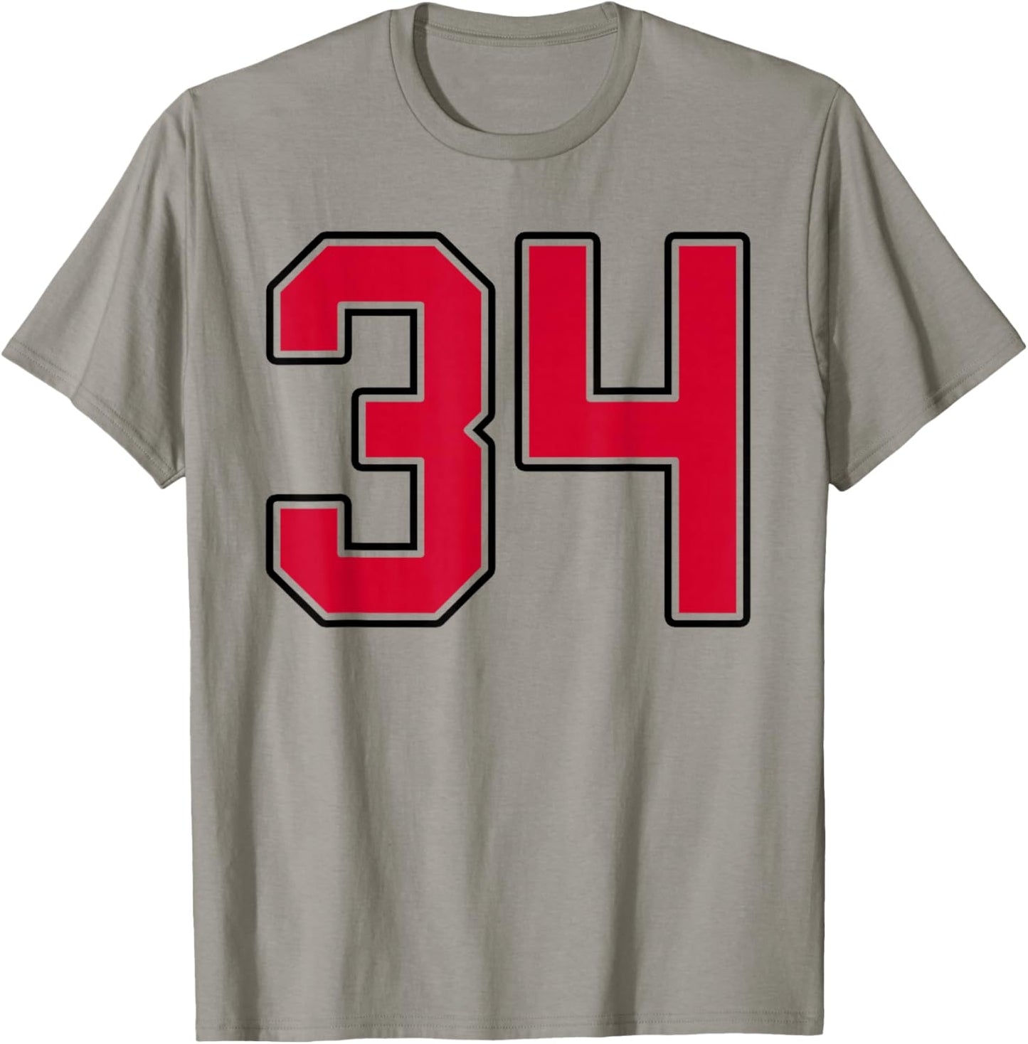 Red and Black Number 34 Jersey Player Uniform #34 T-Shirt - T-Shirt | Sand
