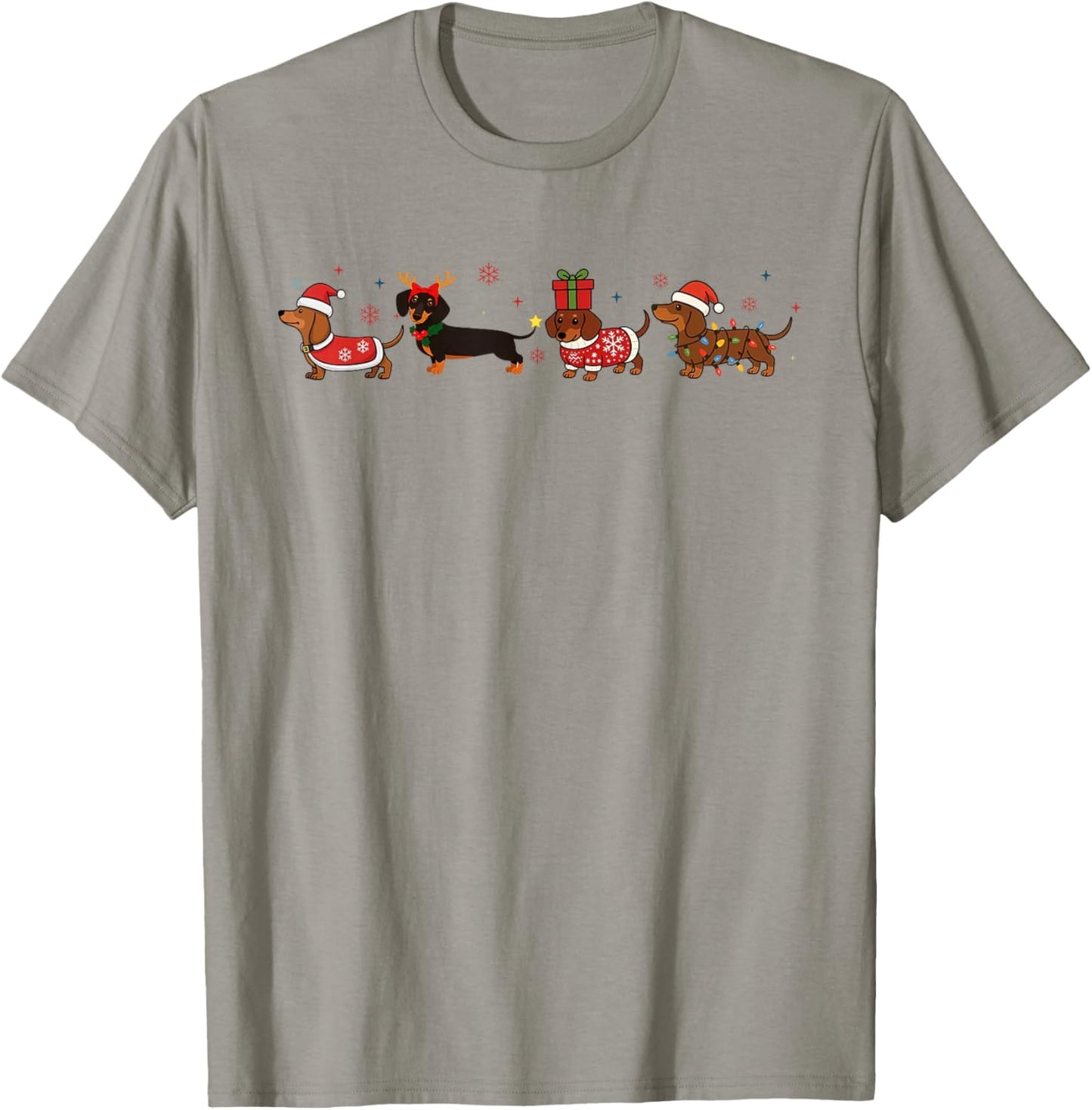 Funny Christmas Dachshund Cute Santa Dachshund Christmas T-Shirt - T-Shirt | Sand