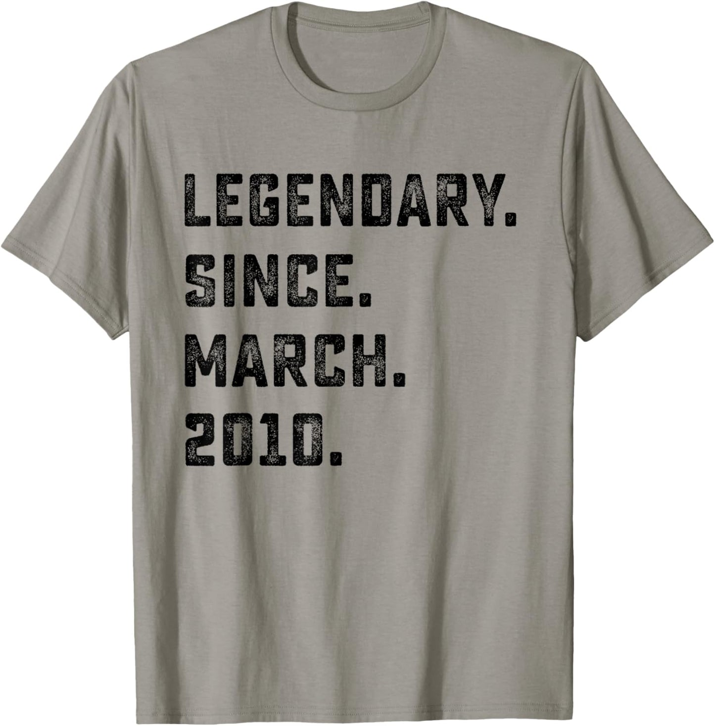 16th Birthday Gift Legendary Since March 2010 16 Years Old T-Shirt - T-Shirt | Sand