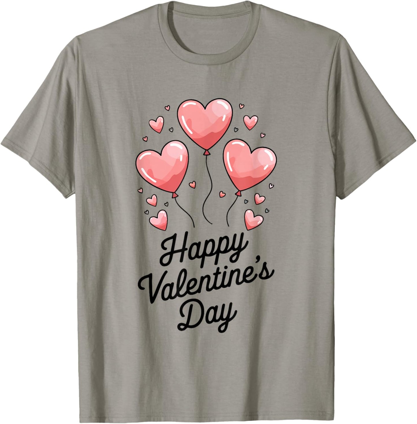 Valentine's Day Heart Shaped Balloons Whimsical Cute T-Shirt - T-Shirt | Sand