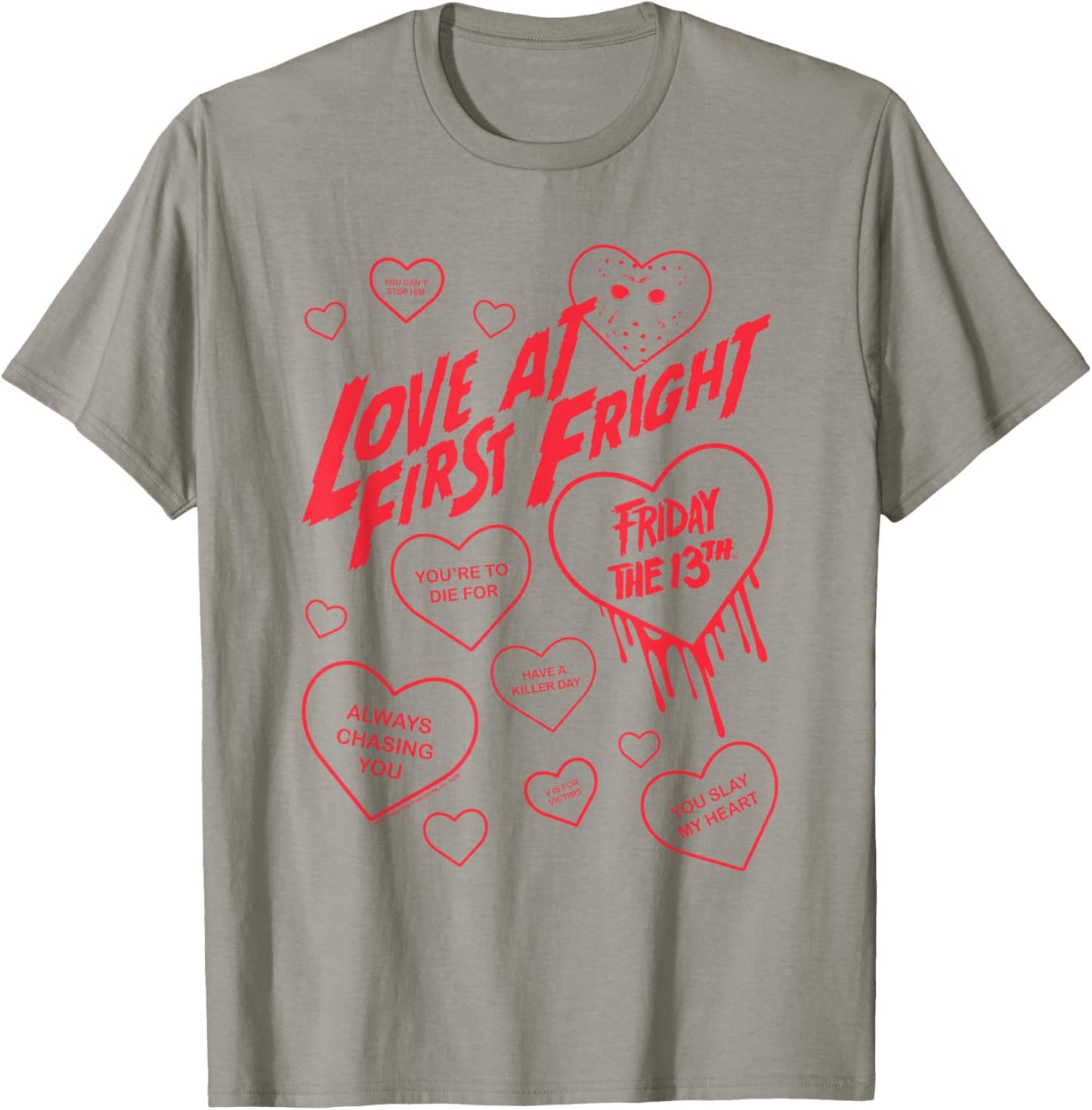 Friday The 13th Love at First Fright Valentine's Day Hearts T-Shirt - T-Shirt | Sand