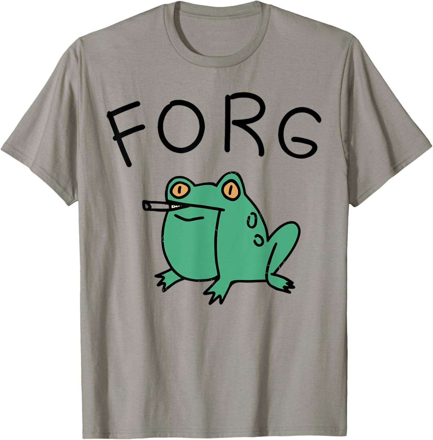 Forg Funny Smoking Frog Meme Cigarette Gen Z Meme T-Shirt - T-Shirt | Sand