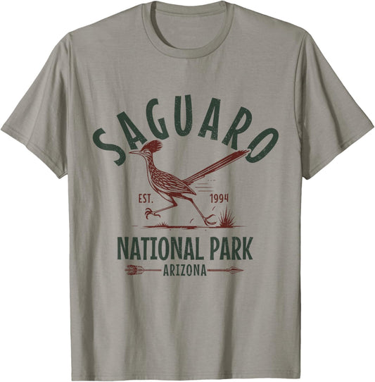 Saguaro Tucson Arizona National Park Roadrunner Souvenir T-Shirt - T-Shirt | Sand
