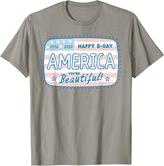 Cute America 250th Birthday 1776-2026 Girls T-Shirt - T-Shirt | Sand