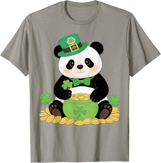 Panda St. Patrick’s Day Irish Shamrock Leprechaun Funny T-Shirt - T-Shirt | Sand