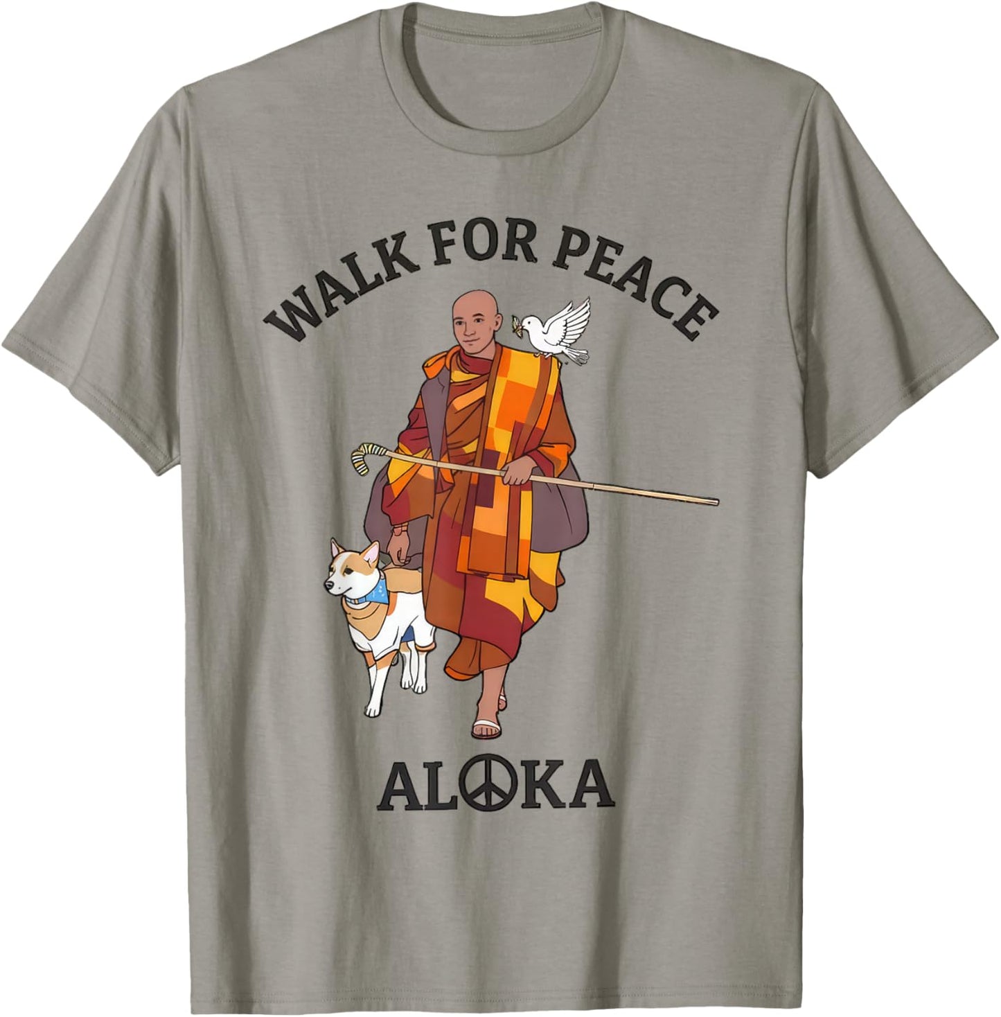Walk for Peace Buddhist Monks Inspirational Journey T-Shirt - T-Shirt | Sand