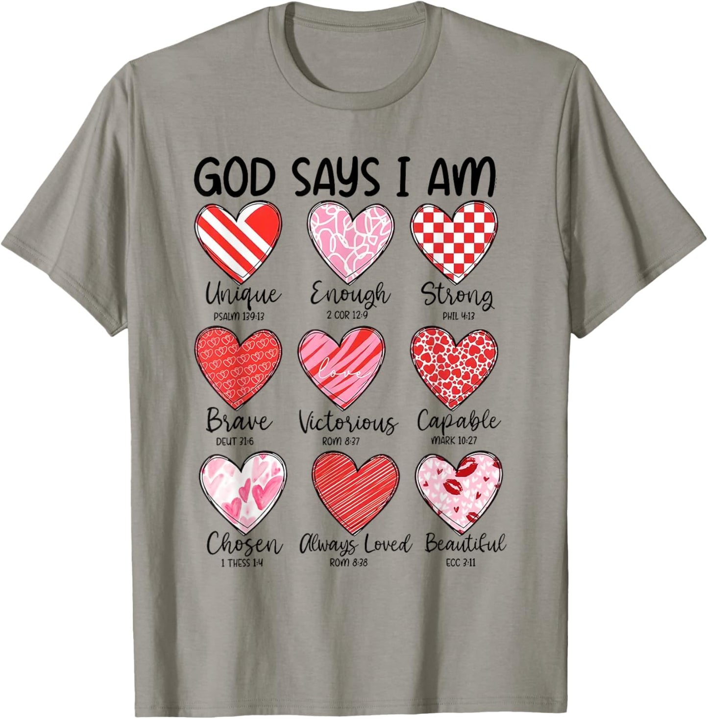 God Says I Am Retro Valentine Jesus Bible Verse T-Shirt - T-Shirt | Sand