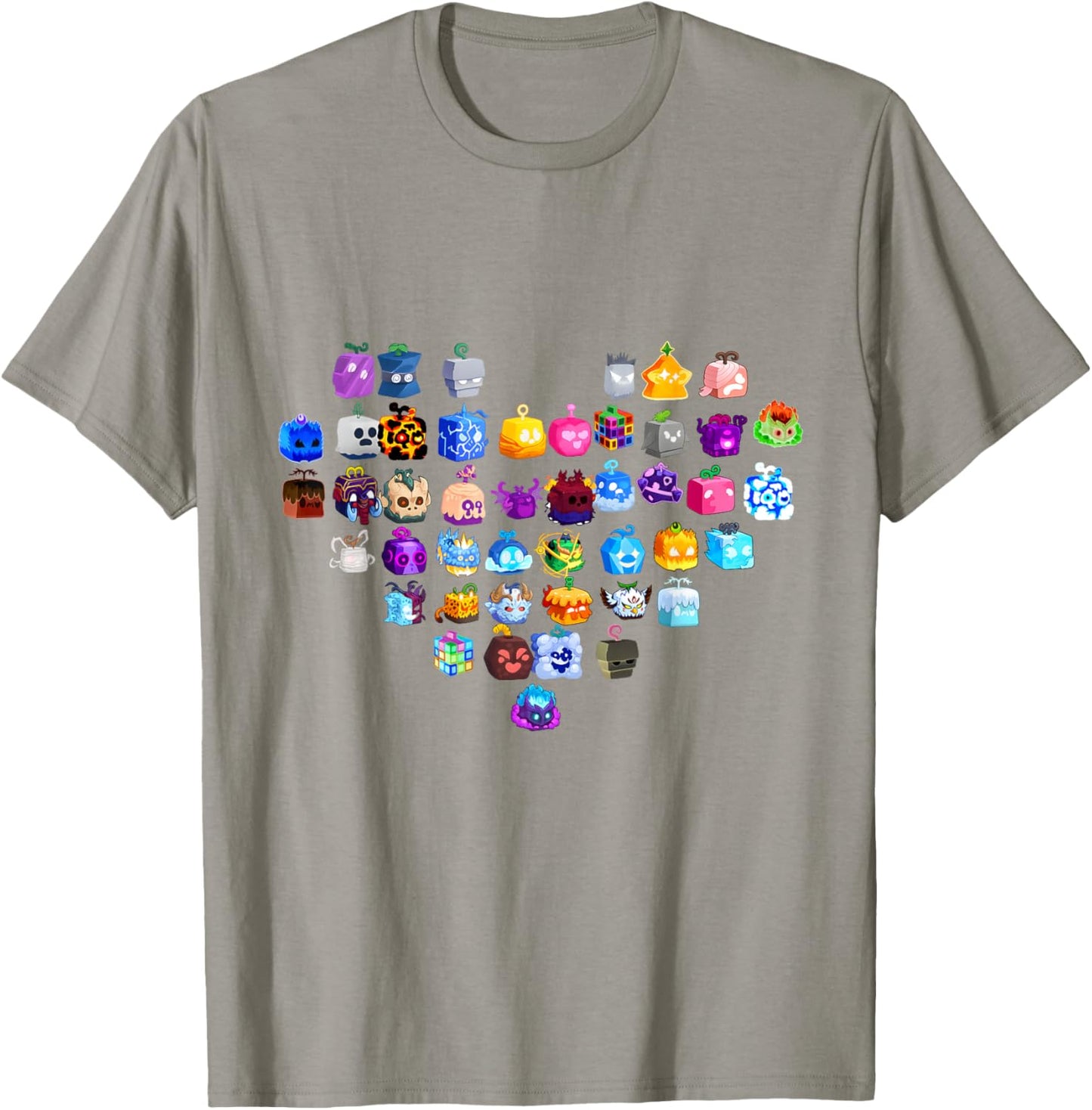 All Blox Fruits Heart Shaped T-Shirt - T-Shirt | Sand