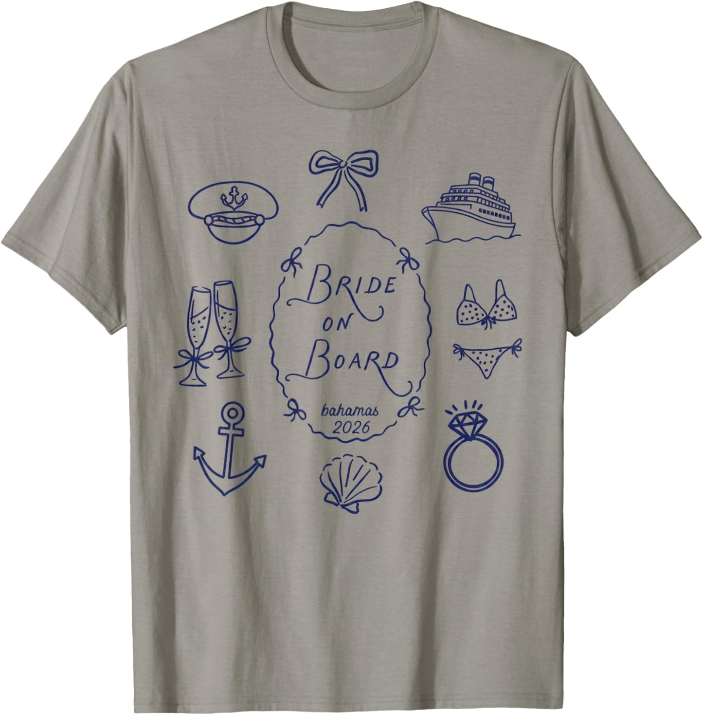 Bride on Board Nautical Cruise T-Shirt - T-Shirt | Sand