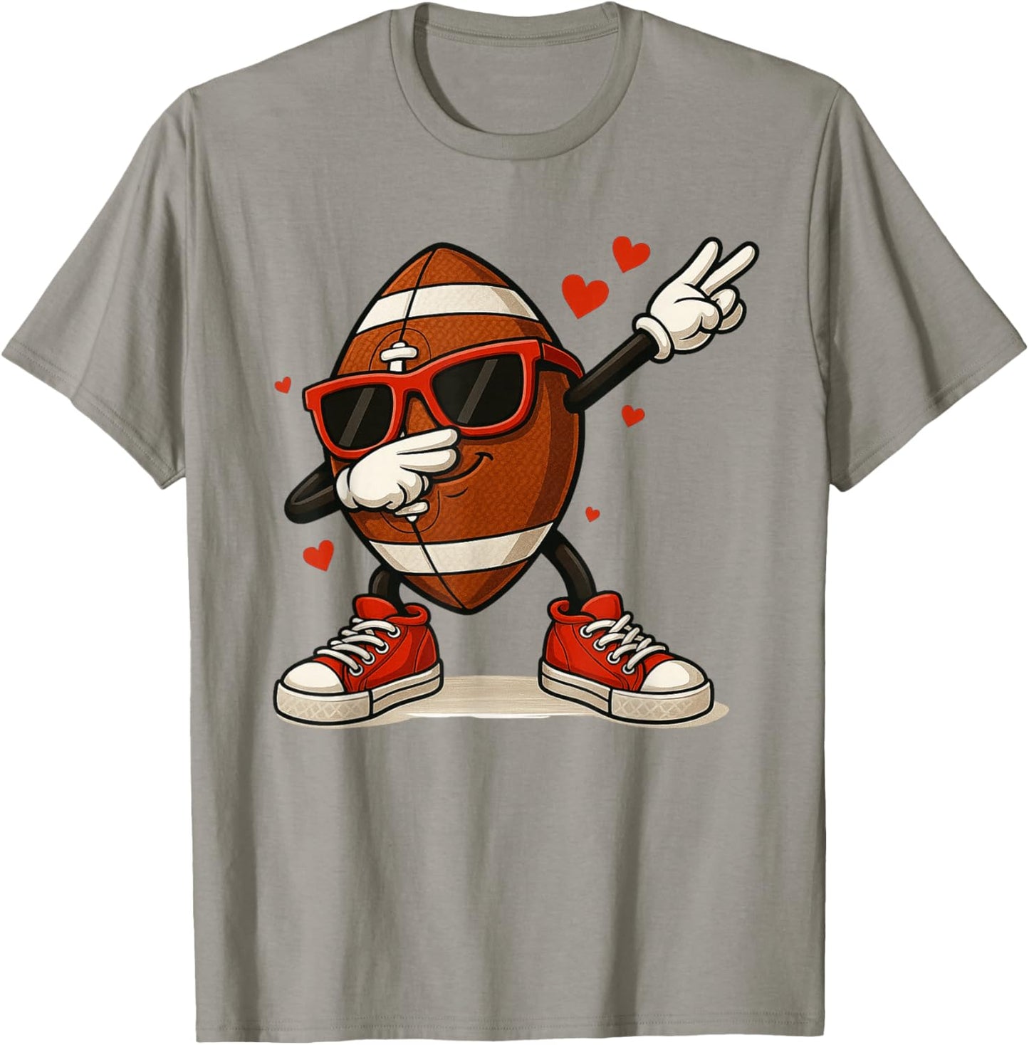 Football Dabbing Valentines Day Funny Dab Cute Boys Kids T-Shirt - T-Shirt | Sand