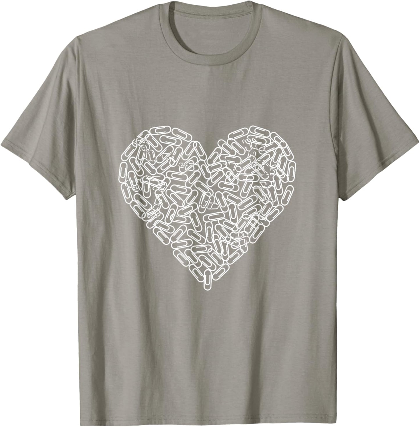 Paper Clip Heart Teacher School Cute Valentines Days T-Shirt - T-Shirt | Sand