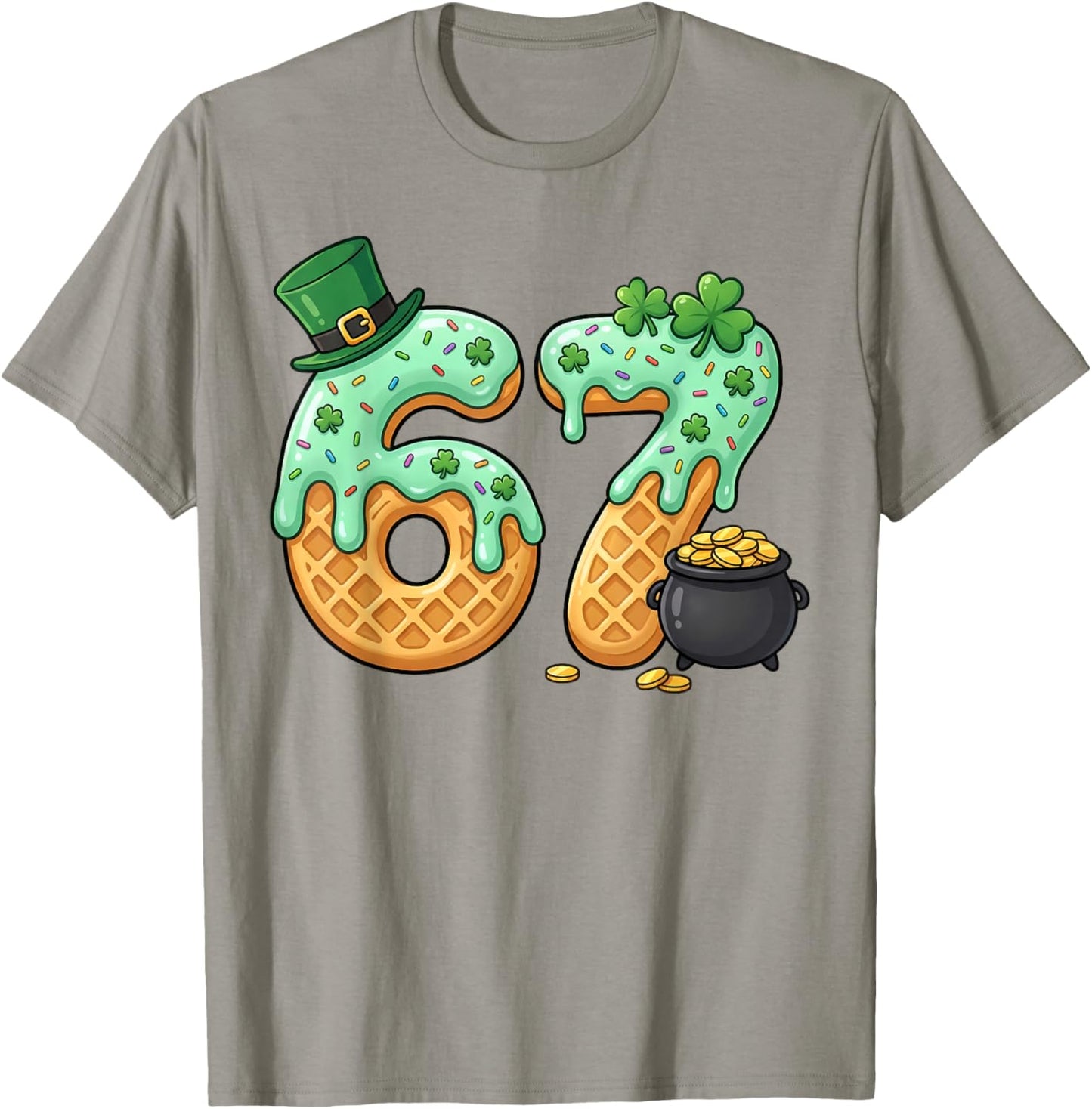 St Patrick’s Day Clover 6 7 Viral Meme Funny T-Shirt - T-Shirt | Sand