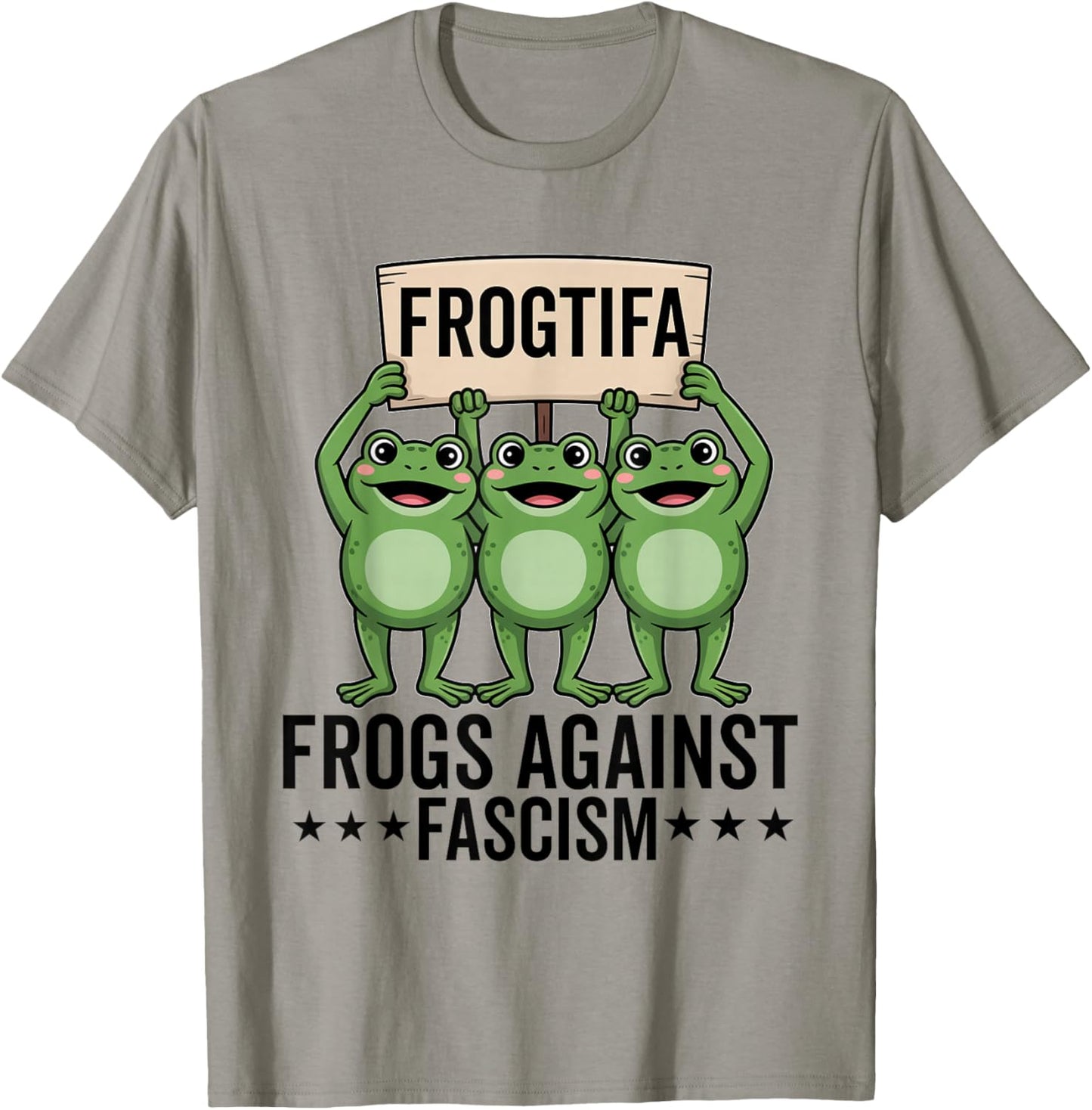 Frogtifa Frogs Against Fascism Protest Democracy Green T-Shirt - T-Shirt | Sand