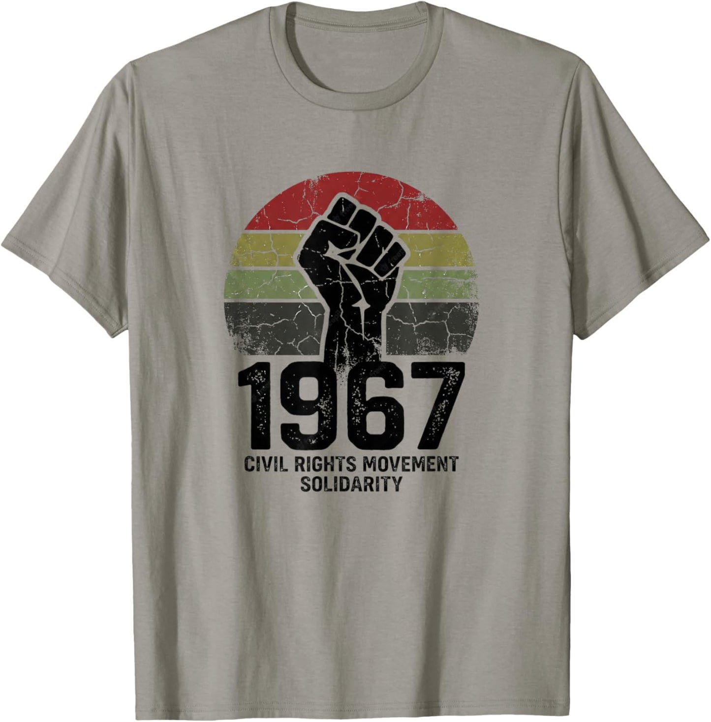 Black History Month 1967 Civil Rights Power Fist T-Shirt - T-Shirt | Sand