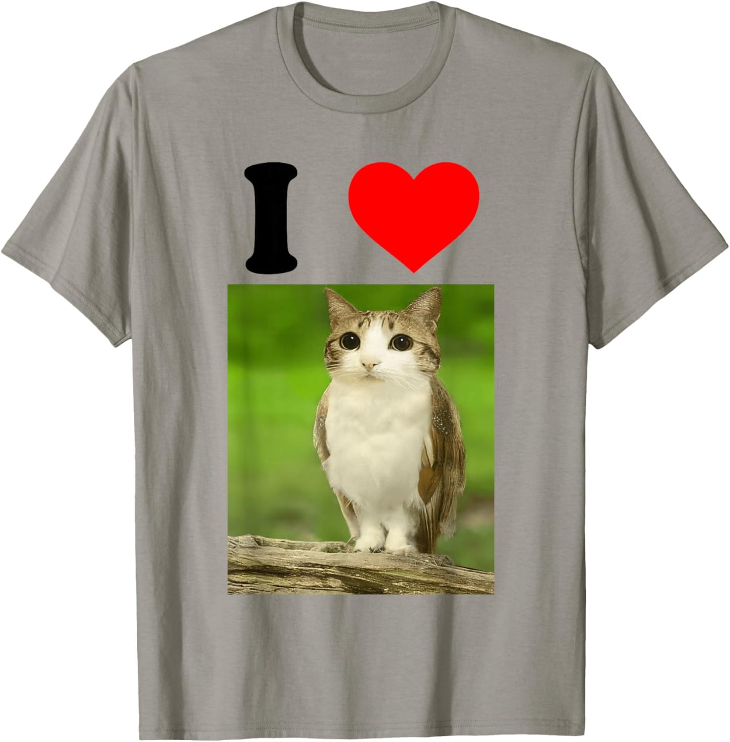 I Love Meowl - I Heart Meowl | Funny Cute Cat Owl Meme T-Shirt - T-Shirt | Sand