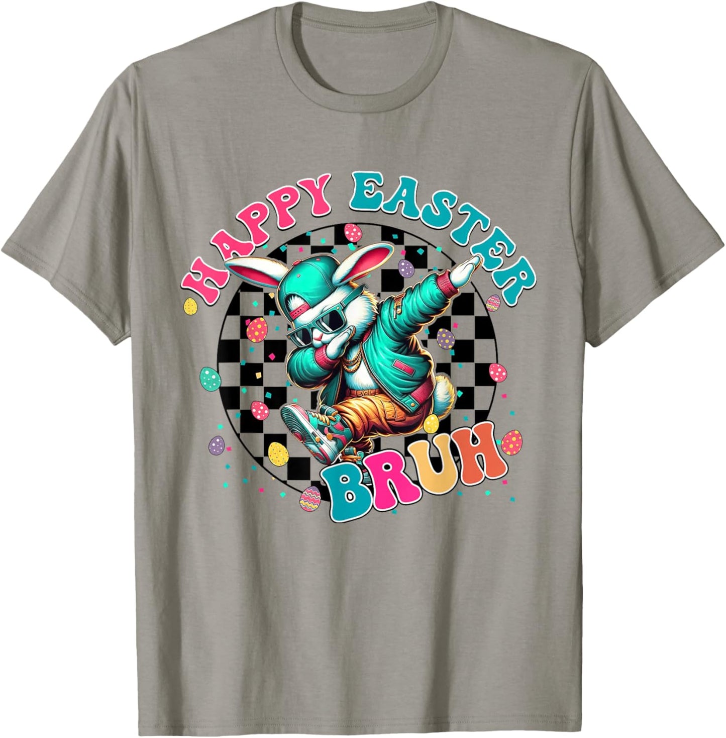 Happy Easter Bruh Dabbing Bunny Egg Hunt Kids Boys T-Shirt - T-Shirt | Sand