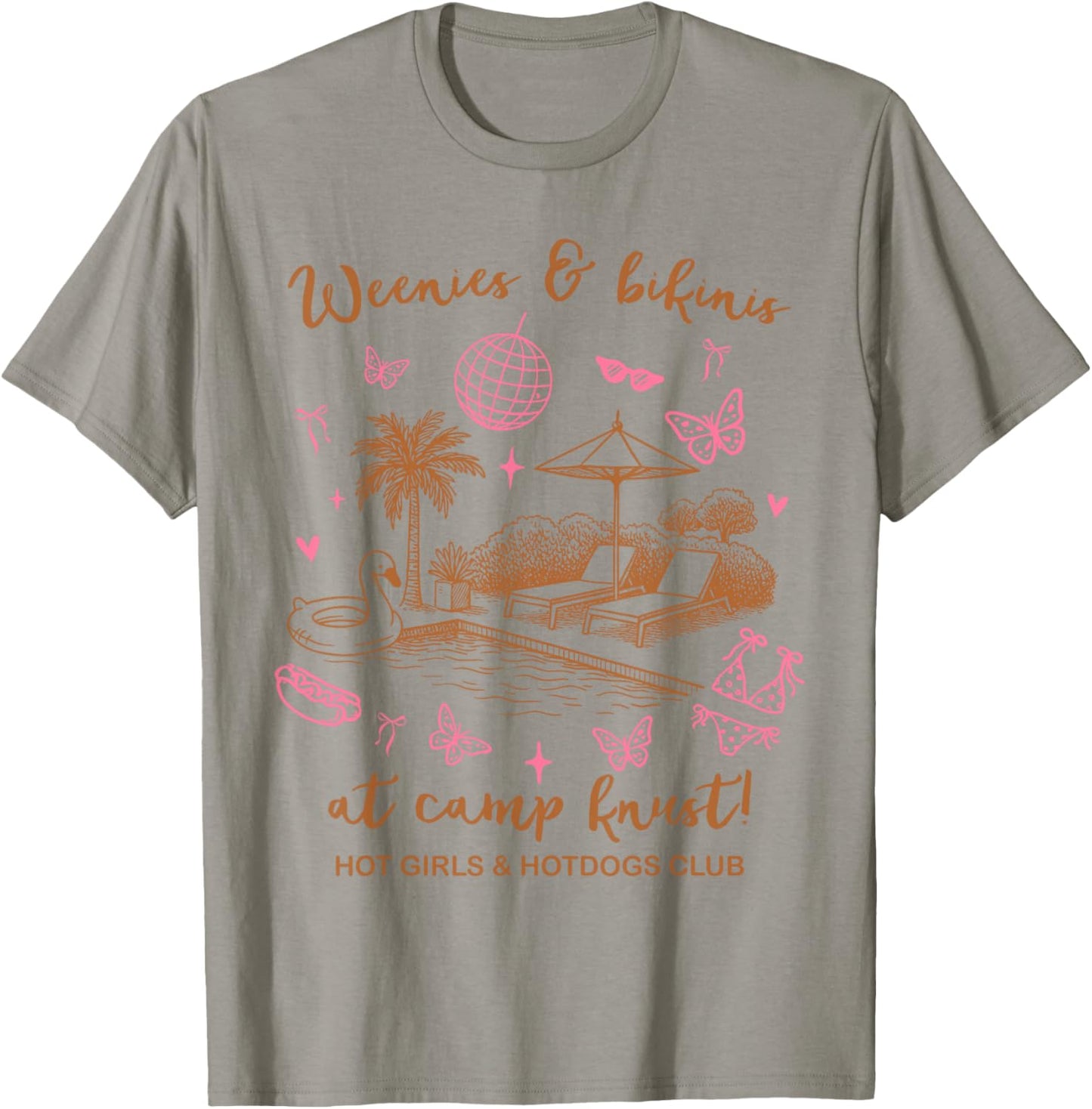 Bride to Be Bachelorette Weenies & Bikinis at Camp Krust T-Shirt - T-Shirt | Sand