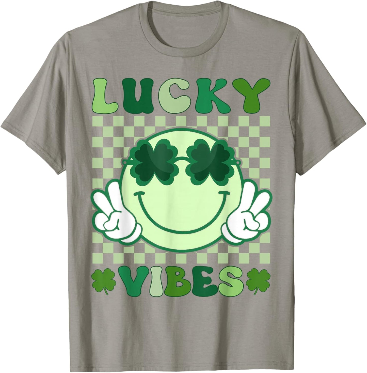 Groovy St Patricks Day Shirts Men Kids Lucky Vibes T-Shirt - T-Shirt | Sand