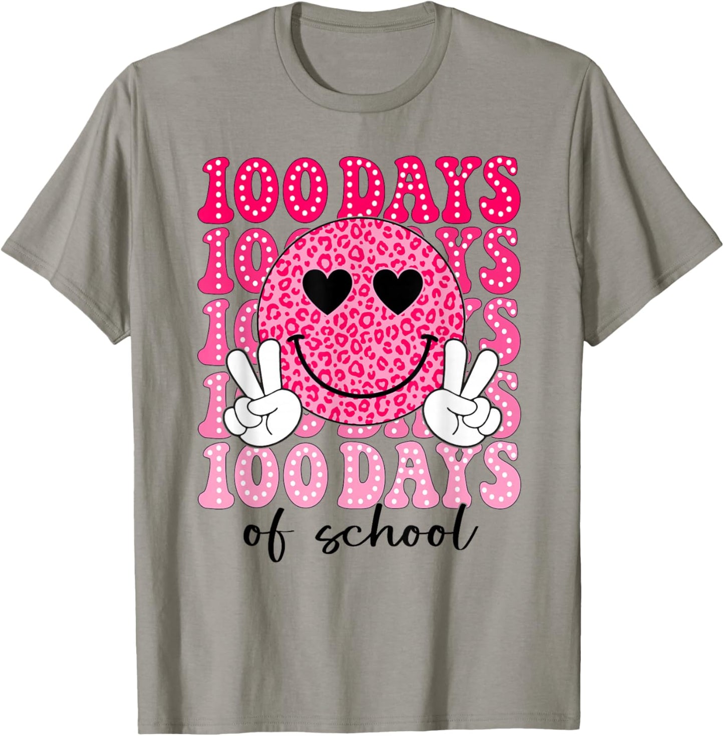 100 Days of School Retro Smile 100th Day School Teacher Kids T-Shirt - T-Shirt | Sand