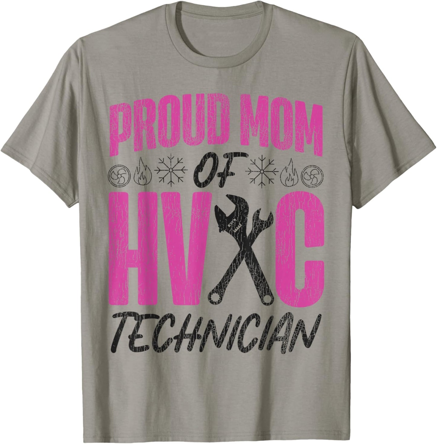 HVAC Technician Tech Mom Vintage Proud Mom of A HVAC T-Shirt - T-Shirt | Sand