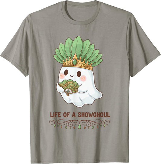 Life of a Showghoul Cute Kawaii Ghost Showgirl Design T-Shirt - T-Shirt | Sand