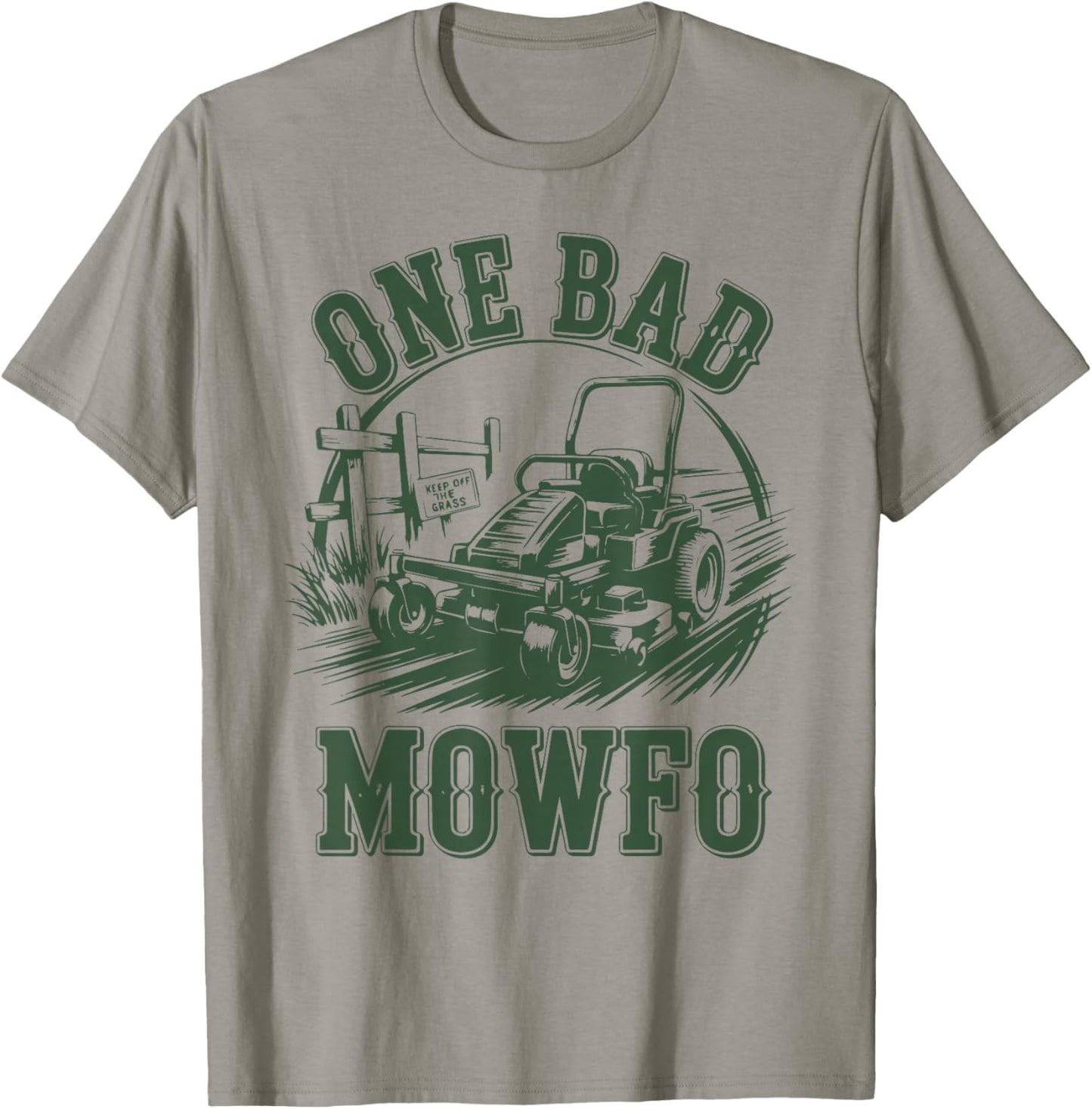 Zero-Turn Lawn Mower Dad One Bad Mowfo Funny Mowing Gift T-Shirt - T-Shirt | Sand