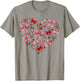 Valentines Day Hearts Leopard Coquette Bow Women Girls Boys T-Shirt - T-Shirt | Sand