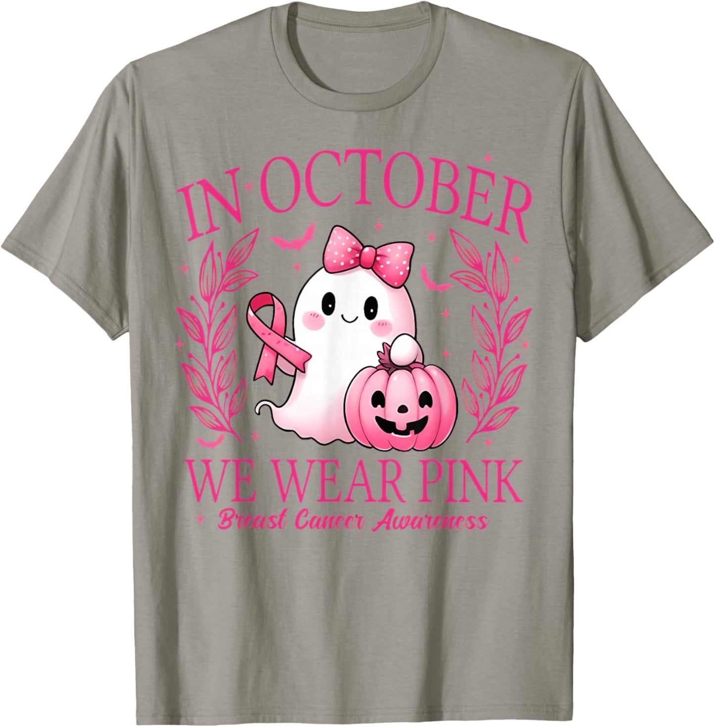 in October We Wear Pink Breast Cancer Awareness T-Shirt - T-Shirt | Sand