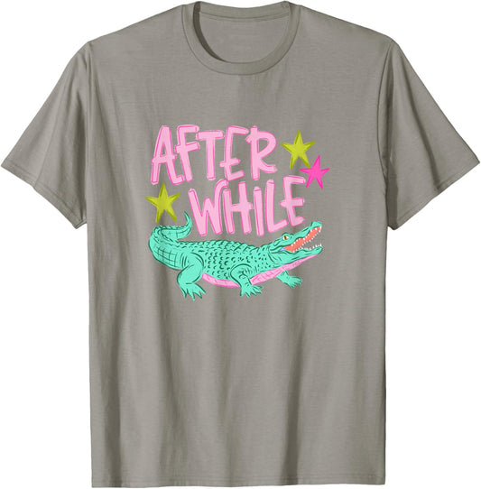 After While Crocodile Funny Saying Retro Aesthetic Alligator T-Shirt - T-Shirt | Sand