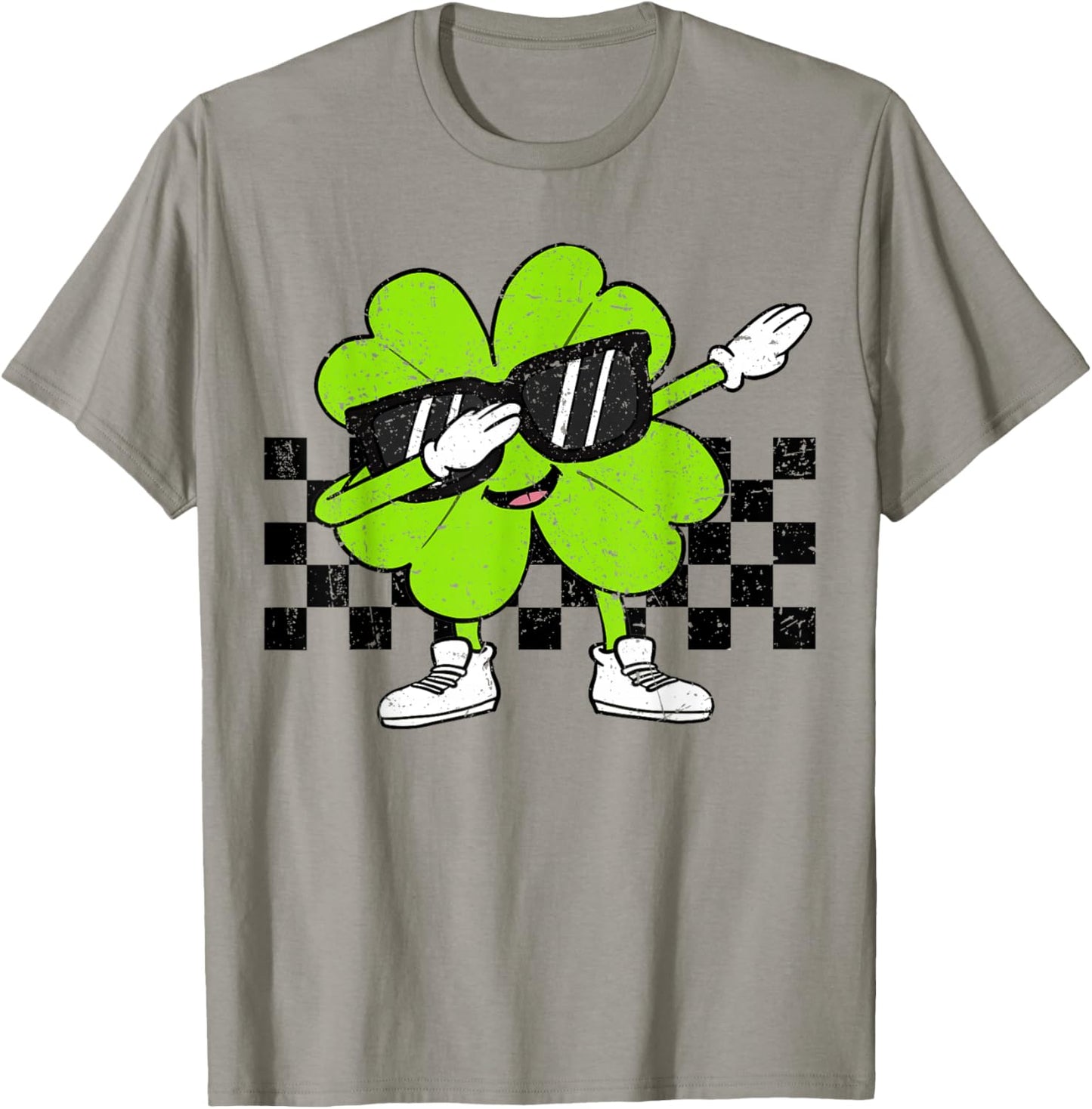Boys St Patricks Day Toddler Lucky Dabbing Shamrock Clover T-Shirt - T-Shirt | Sand
