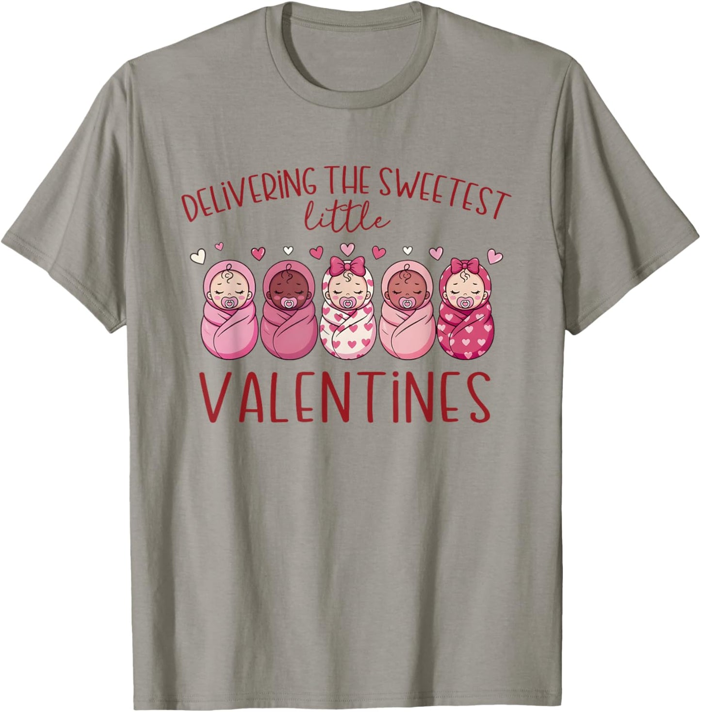 Women Labor and Delivery Nurse Valentine's Day L & D T-Shirt - T-Shirt | Sand