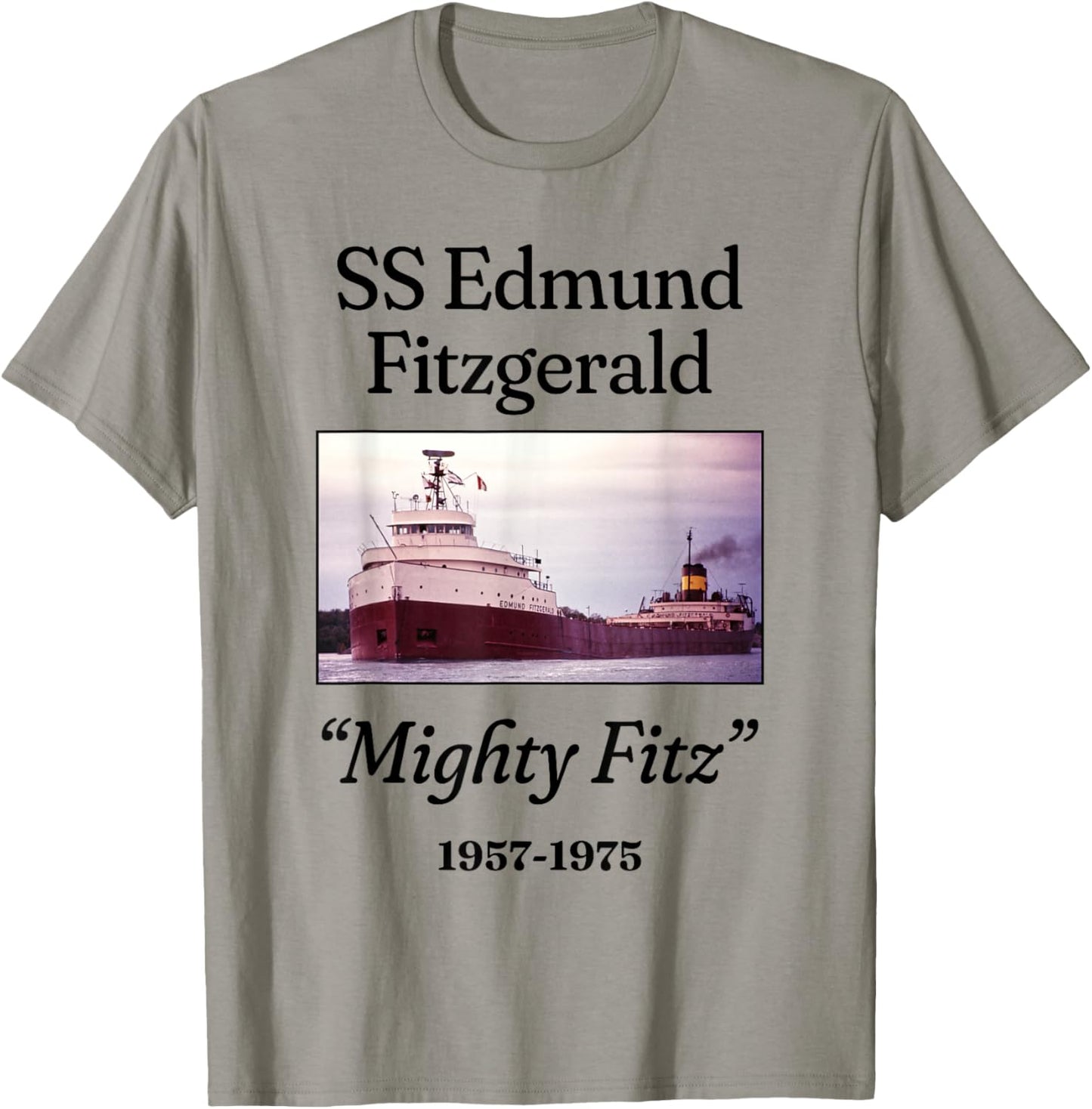 SS Edmund Fitzgerald Mighty Fitz T-Shirt - T-Shirt | Sand