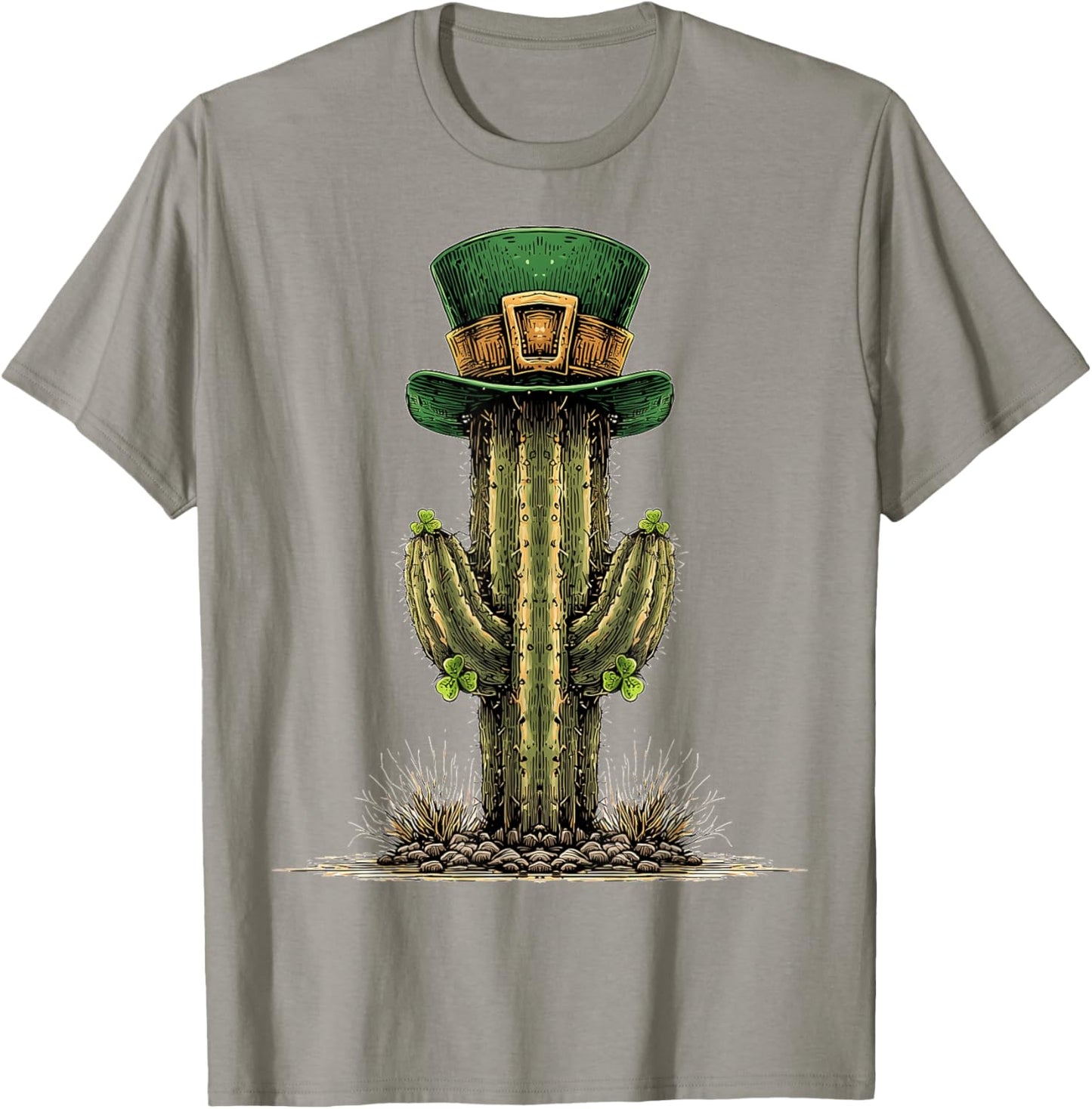 Cactus St. Patricks Day Pattys Day Irish Leprechaun Ireland T-Shirt - T-Shirt | Sand