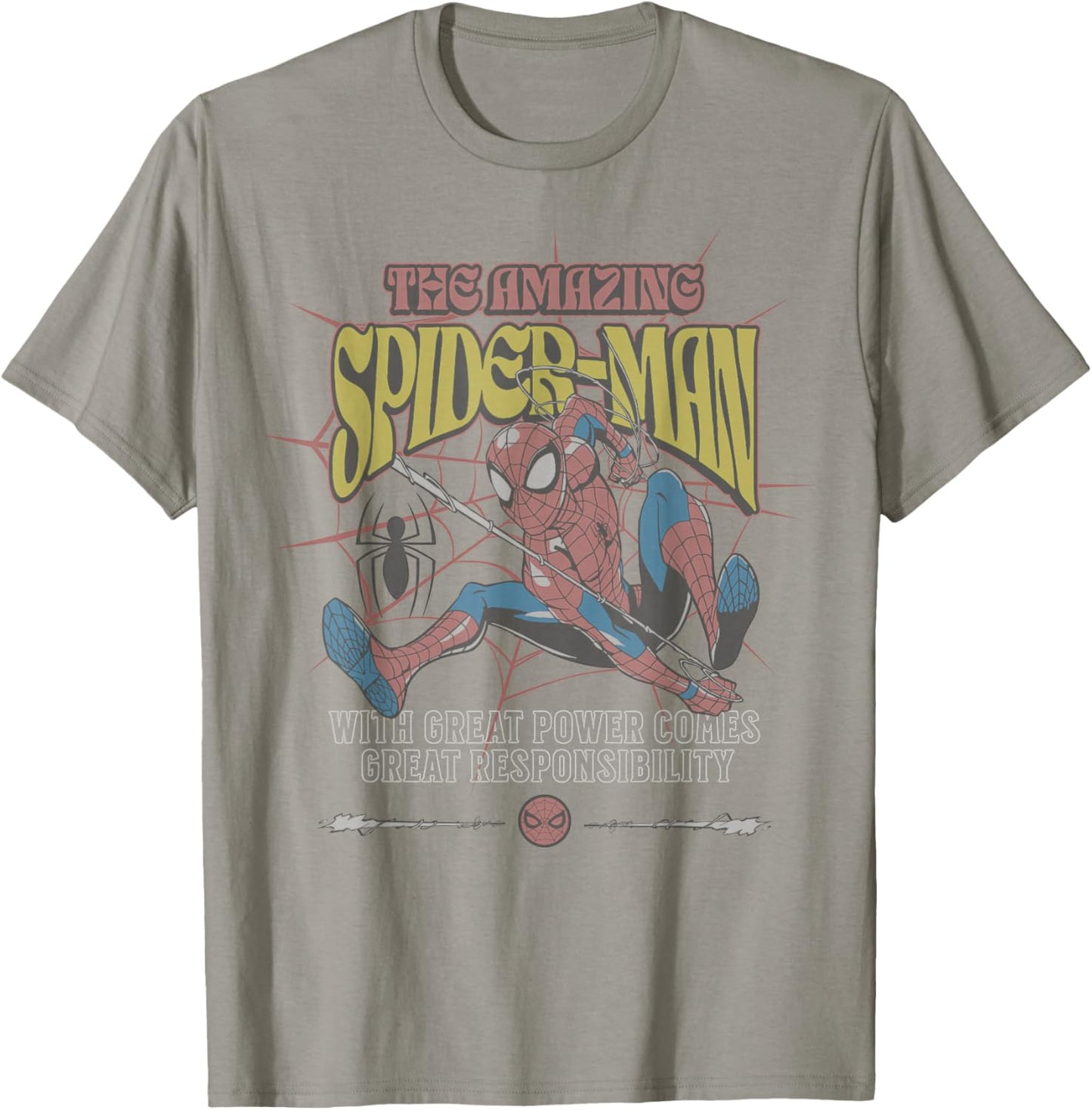 Marvel Comics Spider-Man Great Power Great Responsibility T-Shirt - T-Shirt | Sand