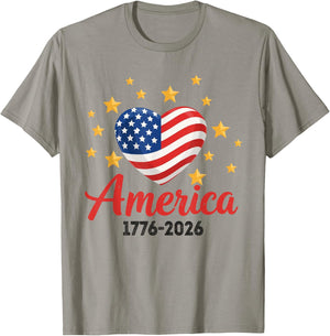 250 Years American 1776 2026 250th USA Patriotic 4th of July T-Shirt - T-Shirt | Sand