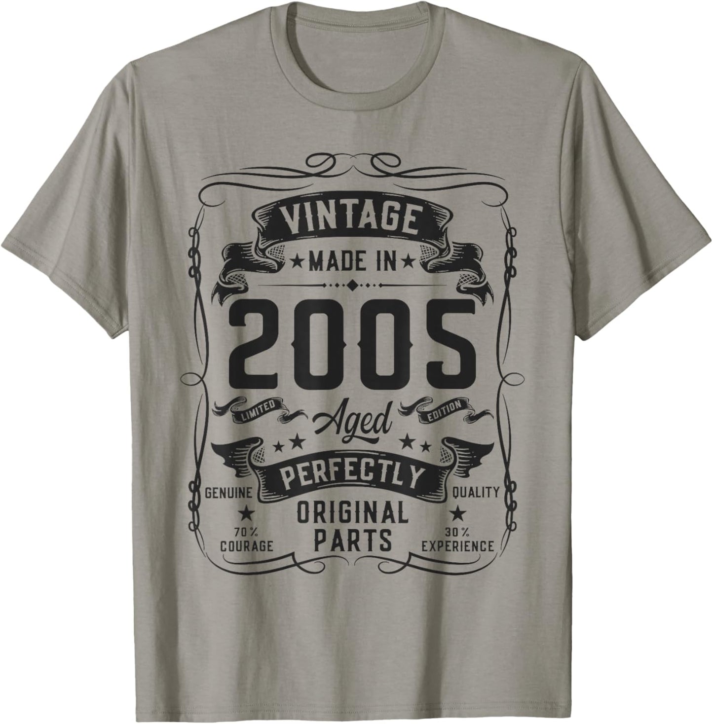 Vintage 2005 21yr 21st Birthday Gifts 21 Years Old T-Shirt - T-Shirt | Sand